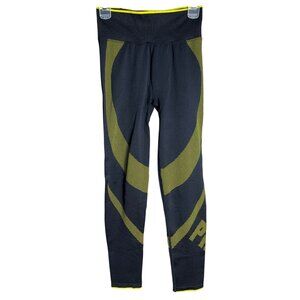 Victorias Secret Pink Active Legging Black Yellow Compression Activewear Women M